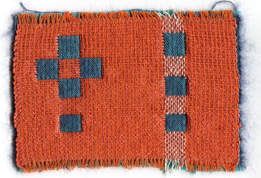 Échantillon orange et bleu canard